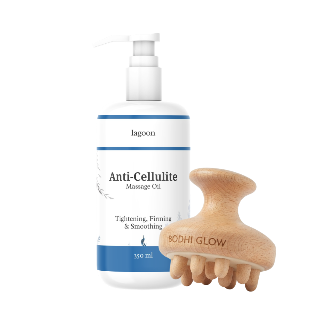 Anti Cellulite Toning Massage Oil with Free Wooden Massager